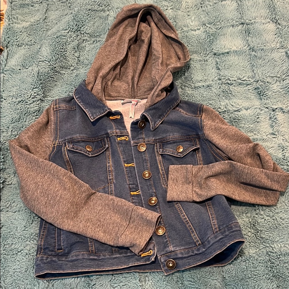 Kids Denim and Gray Hooded Jacket Matilda Jane moon beam size 12